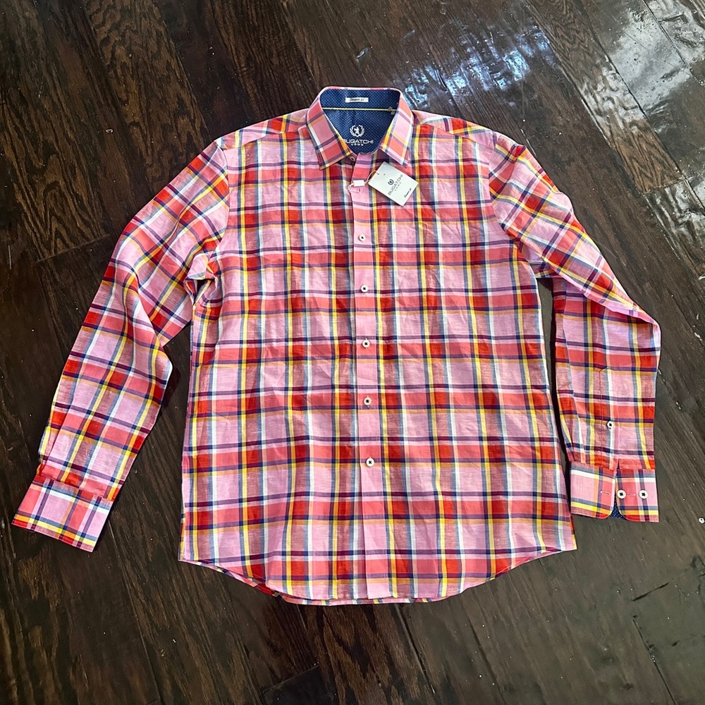 Bugatchi Men’s Plaid Dress Shirt